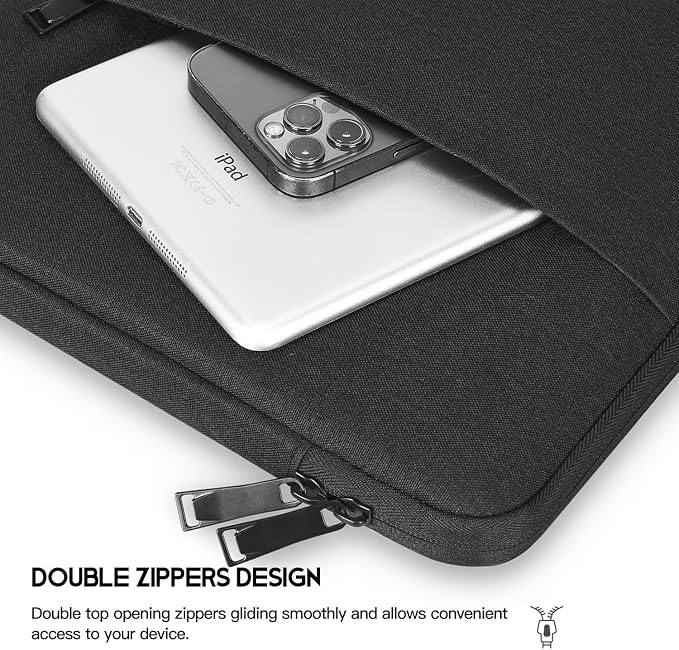 CaseBuy MacBook Air 15 inch Sleeve Water-Resistant Protective Case for 2026-2023 MacBook Air 15 M2 M3 M4 M5 Chip A3448 A2941 A3114 A3241 Laptop Carrying Case Cover Slim Travel Accessories Bag -Black