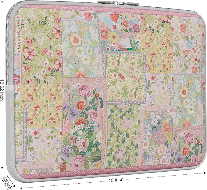iCasso Laptop Sleeve 15.6 inch, Compatible with MacBook Air 15 inch, Cute Shockproof Laptop Case 15.6'', Slim Protective Travel Carrying Case for MacBook Pro 16, Lenovo Dell Asus HP, Pink
