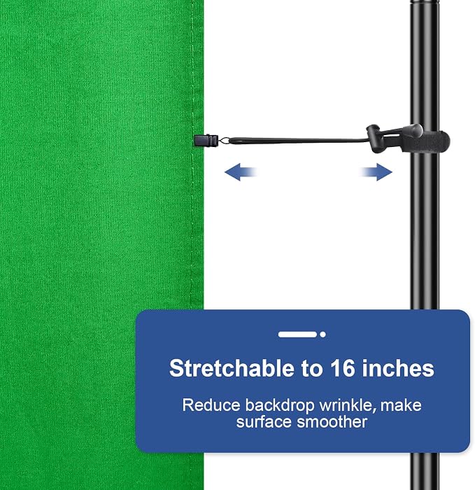 EMART Green Screen Backdrop, 8 x 10 Ft Photography Greenscreen Background Sheet Fabric Kit for YouTube Video Streaming Zoom, Small Photo Chromakey Cloth Curtain with 4 Clip