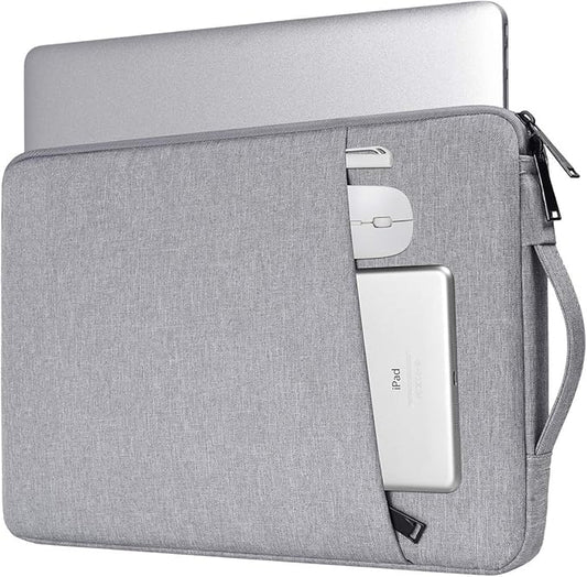 15.6-16 Inch Laptop Sleeve Case for Dell 16 Plus/HP Omnibook 16/Pavilion Envy/Lenovo ThinkPad IdeaPad Computer Bag, Light Grey
