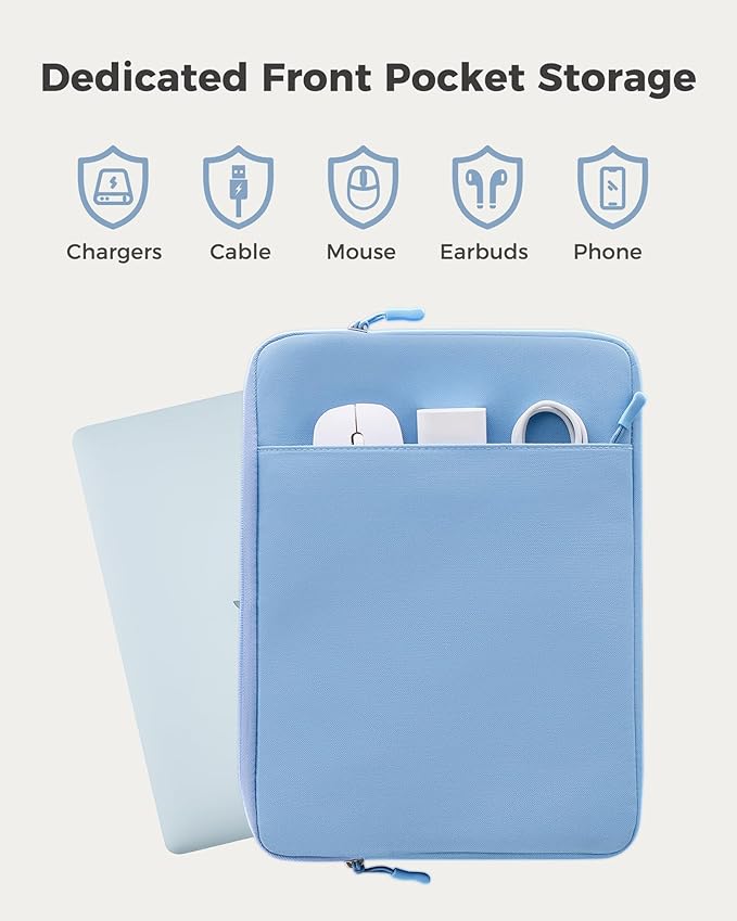 ProCase Laptop Sleeve 15" for MacBook Air/Pro 15 Inch M5/M4/M3/M2, Computer Case Also Compatible with 15" HP Dell ASUS Lenovo Acer Chromebook -Airblue