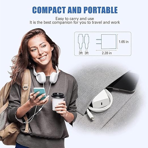 StinkLight iPhone 20W USB C Fast Charger with USB C to Lightning Cable & Compatible Cord for iPhone 14/13/12/11/XS/XR/X/iPad