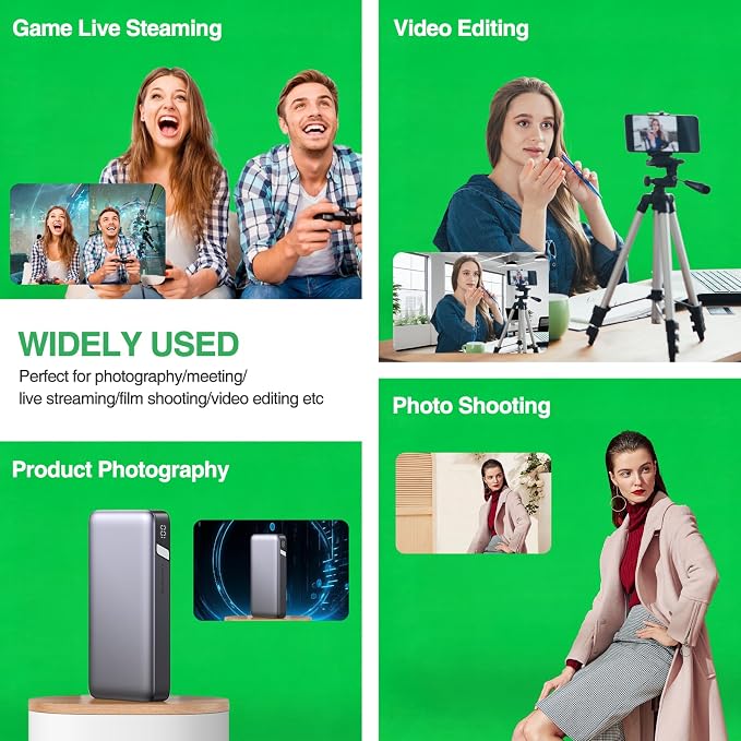 Green Screen Backdrop, 10x7ft (WxH) Photography Chromakey Greenscreen Background Sheet, Polyester Collapsible Green Backdrop Curtain for Streaming, Meeting, Photo Studio, Video Recording