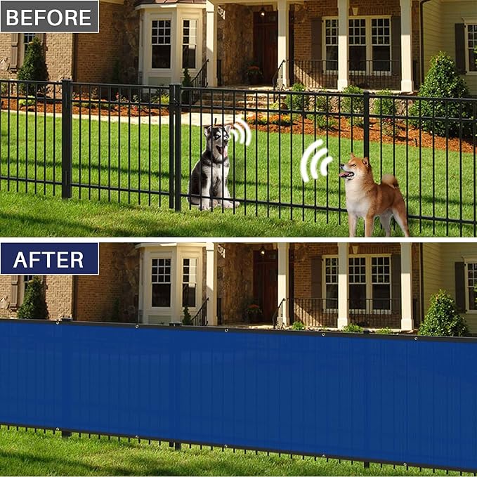 Windscreen4less 4' x 275' Privacy Fence Screen Heavy Duty Windscreen Fencing Mesh Fabric Shade Net Cover with Brass Grommtes for Outdoor Wall Garden Yard Pool Deck Blue