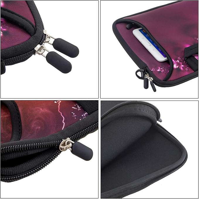 RICHEN 17 inch Laptop Shoulder Bag Carrying Case Computer PC Cover Pouch with Handle Fits 15.6/16/17/17.3/17.4 inch Laptop Notebook (16-17.3 inch, Flowers)