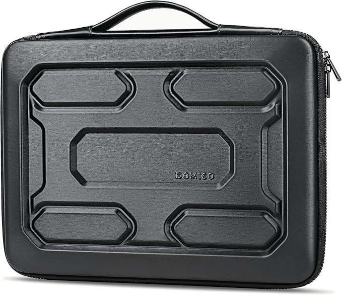 DOMISO 15.6 inch Laptop Sleeve with Handle Shockproof Computer Bag Waterproof EVA Protective Carrying Case for 15.6" Lenovo Yoga 720 IdeaPad 310 320 ThinkPad T570/Dell Inspiron 15/HP Envy 15, Black