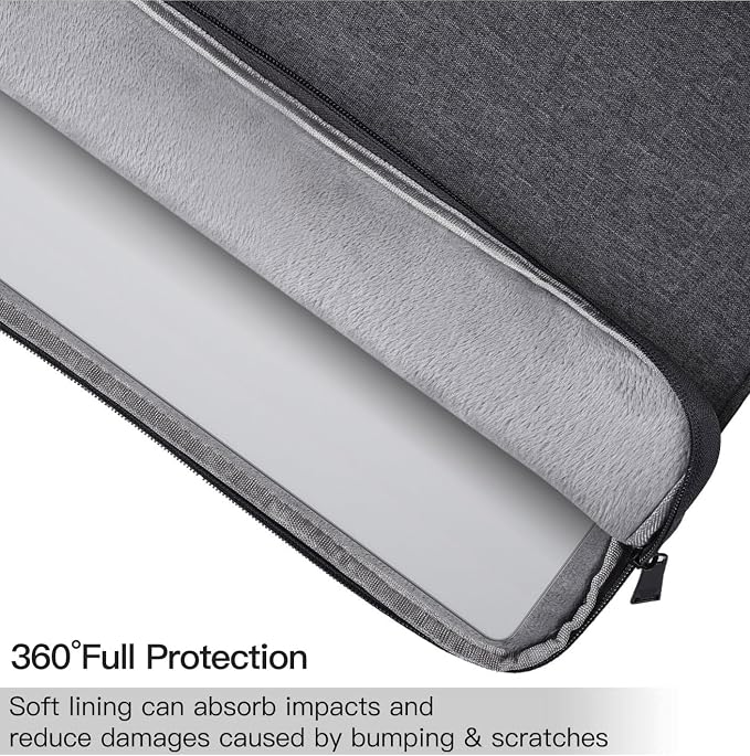 15.6 16 inch Laptop Case Sleeve for Dell 15 Laptop/16 Plus/Inspiron, Aspire Go 15/ Chromebook, Lenovo ideaPad/Yoga, Samsung Galaxy 16 Protective Carrying Computer Bag, Space Grey