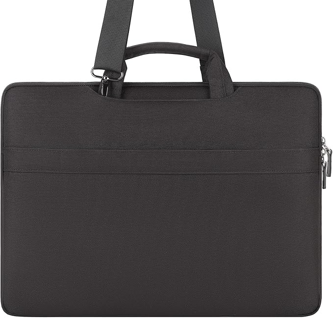 DOMISO 15.6 inch Laptop Messenger Shoulder Bag Tote Bag for Women for Men,Business Travel Work Computer Bag Case Briefcase,Compatible with 16 inch MacBook Pro/Max,15.6 inch HP Dell XPS 16, Black