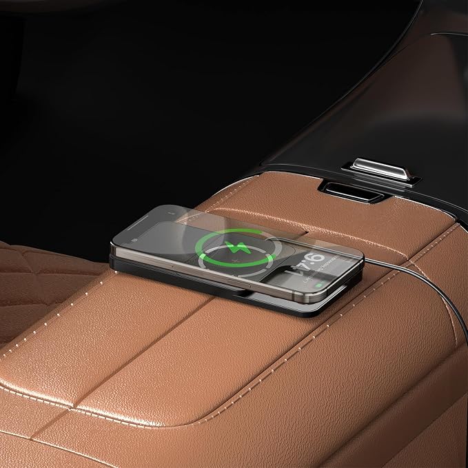 Wireless Charger Car Magnetic Charging pad Fast Wireless Phone Charger Cell Phone Cordless Charging mat Compatible with iPhone 16/15/14/13/12, Airpods Earbuds(C11MAG)