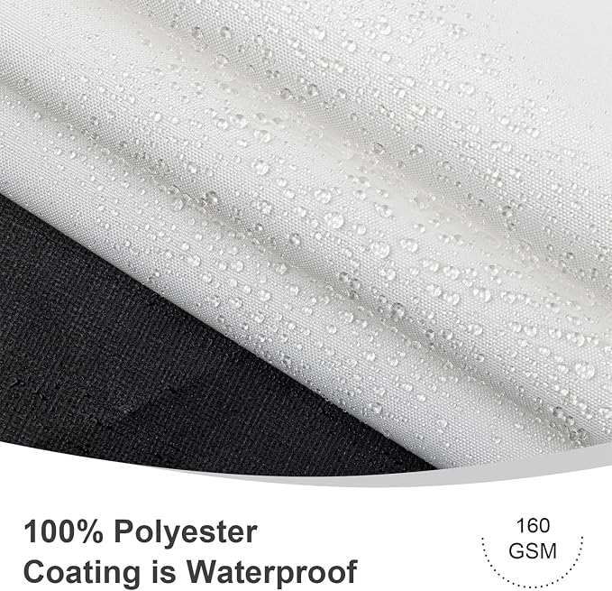 LOVE STORY Waterproof Balcony Privacy Screen Cover - White 3 x15 Opaque Fence Covering Privacy, 100% Polyester Fabric, UV Protection Shield for Apartment Railing,Outdoor Patio, Deck, Porch