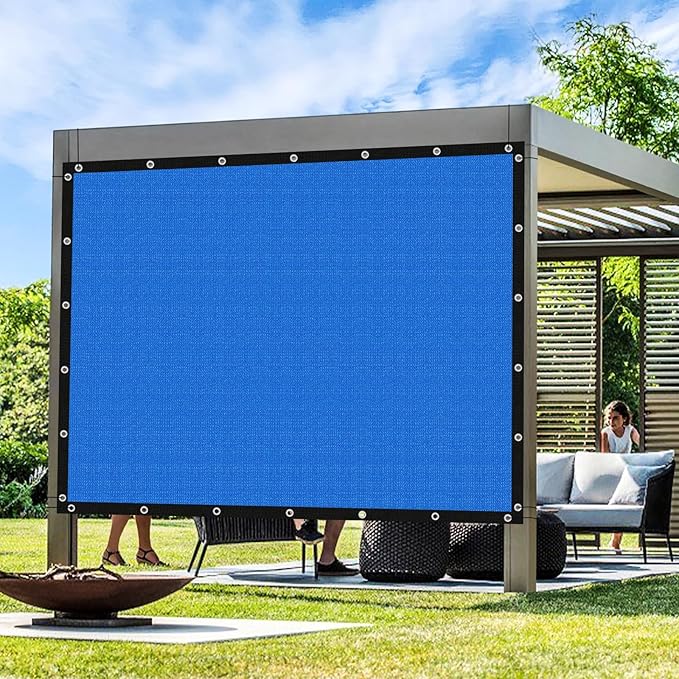 Artpuch Outdoor Pergola Shade Cover 8' X 8' Sun Shade Cloth with Grommets, 90% UV Protection Canopy Patio Privacy Screen (Customized Available) GN107, Blue