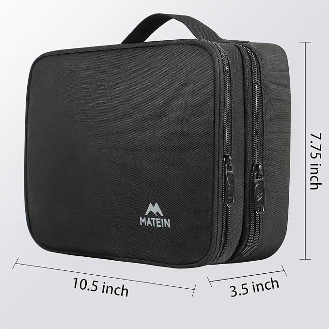 MATEIN Electronics Organizer Travel Case, Water Resistant Cable Organizer Bag for Travel Essentials, Gifts for Men, Storage Bag for Camera Accessories, Phone, Cord & Tablet, Black