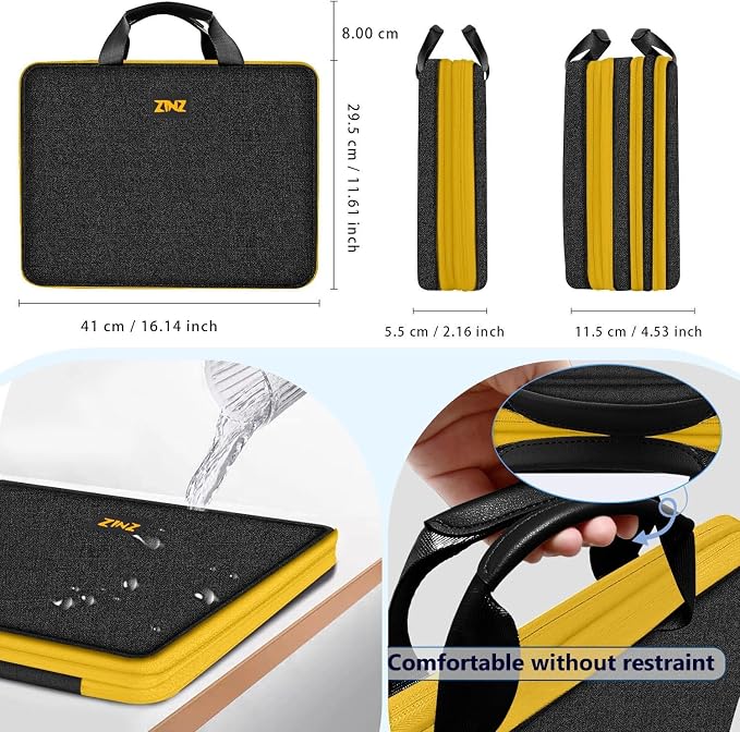 ZINZ Expandable Laptop Case 15.6 Inch Sleeve, Protective Carrying Case Compatible with MacBook Neo 16", MacBook Pro 16"/15.4", Dell XPS 16" and Most 15" 15.6" 16" Notebook，B01YL01