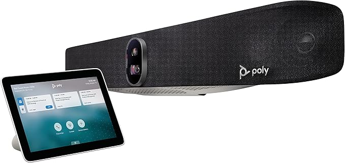 Poly Studio X70 Video Bar + TC8 Touch Controller (Plantronics + Polycom) - 4K Audio & Video Conferencing for Large Conference Rooms - Camera, Speakers, Mics - Works with Teams, Zoom & More (Renewed)