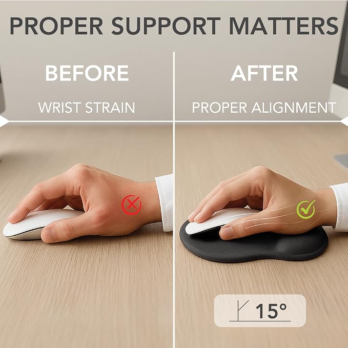 Mr. Pen- Ergonomic Mouse Pad with Wrist Rest, Breathable Fabric with Memory Foam Cushion, Non-Slip Rubber Base, Gel Mouse Pad with Wrist Support