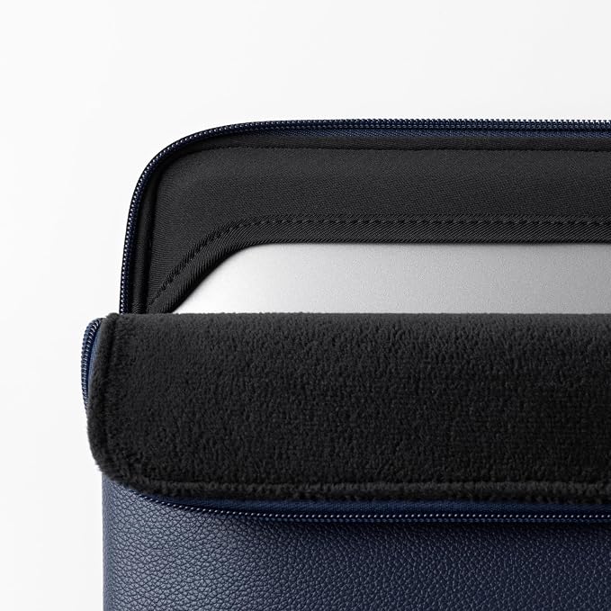 Comfyable Slim Laptop Sleeve Compatible with 13 Inch MacBook Air 13 in M5 M4 M3 M2, 13" MacBook Pro/Neo, PU Leather Bag Water-Resistant Cover Case, Blue