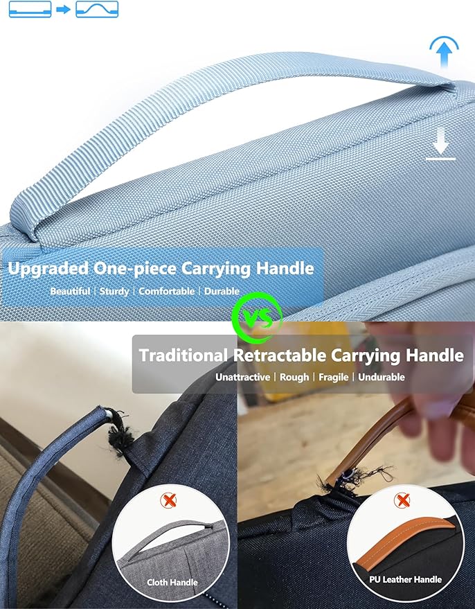 HYZUO 13.3-14 Inch Laptop Bag Sleeve for MacBook Pro 14 M5 M4 M3 M2 M1 Pro/Max A3426 A3427 2026-2021, MacBook Air/Pro 13.3, 13.8"-13.5" Surface Laptop/Book, Notebook Case for 13" Dell HP, Pale Blue
