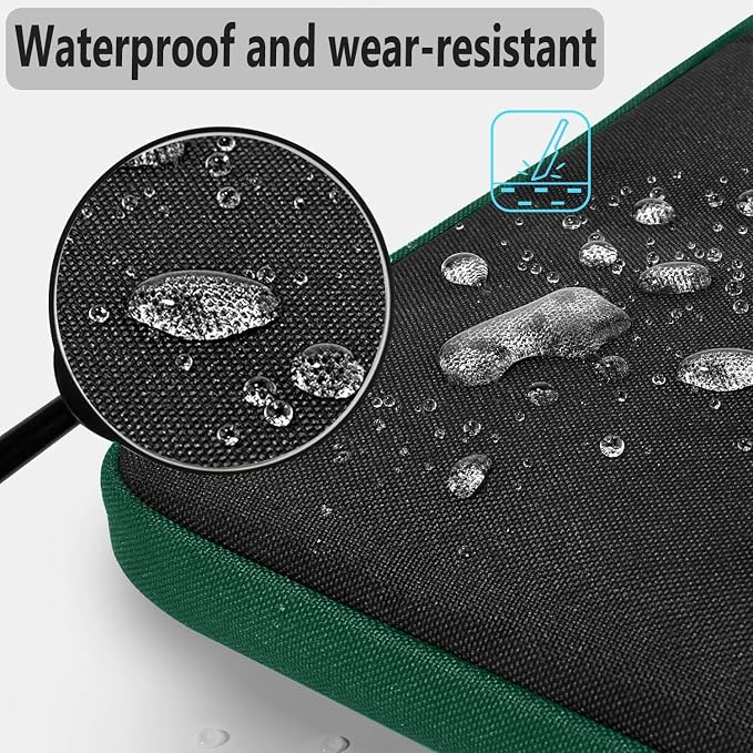 Hseok Laptop Shoulder Bag 13-14 inch Shockproof Water-Resistant HandBag with Small Case Compatible with MacBook Pro/Neo 14" M5/M4/M3/M2/M1, Mac Air/Pro 13.3", XPS 13/14, Most 13"-14" PC,Black-green