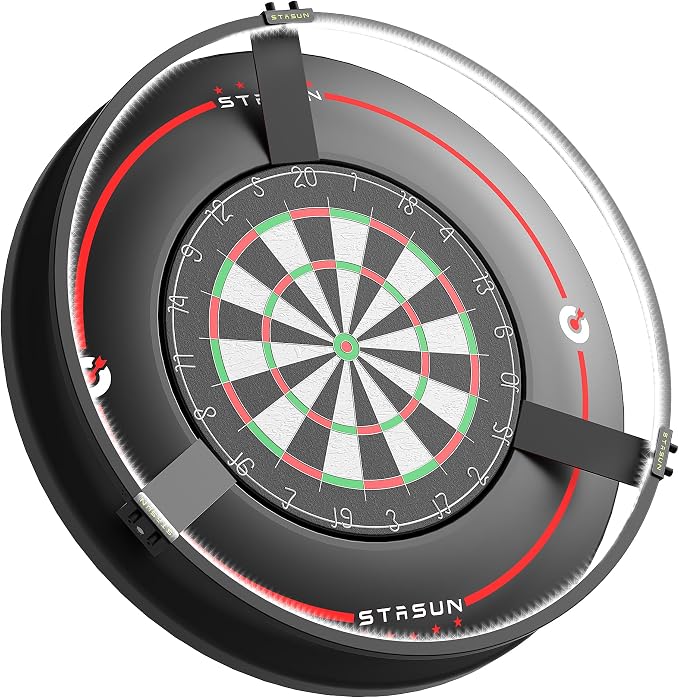 STASUN 360° Dartboard Ring Light, Dimmable Magnetic LED Dart Board Lighting System, 6500K White Light for Shadow-Free Visibility in Home Bars, Game Rooms & Dartboards
