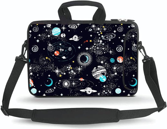 11 11.6 12 12.5 13 inches Case Laptop/Chromebook/Ultrabook/Notebook PC Messenger Bag Tablet Travel Case Neoprene Handle Sleeve with Shoulder Strap(Galactic Space)