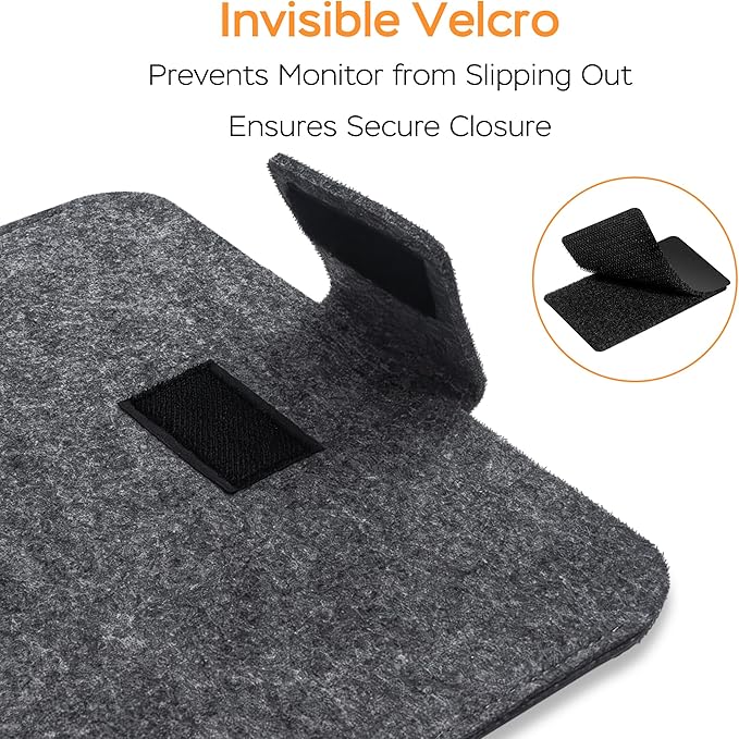 18.5 Inches Portable Monitor Sleeve Case for Sceptre Kado MNN KYY InnoView Yxk ForHelp AYY VisionOwl Yodoit Uperfect ViewSonic, Durable Lightweight Felt Storage Bag, Laptop Screen Extender