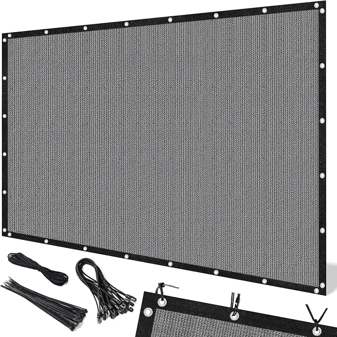 Artpuch 90% Sun Shade Cloth, 4 x 10 FT Pergola Shade Cover Canopy with Grommets, Sun Screen Fabric Tarp for Patio, Outdoor, Garden, Backyard, Light Grey