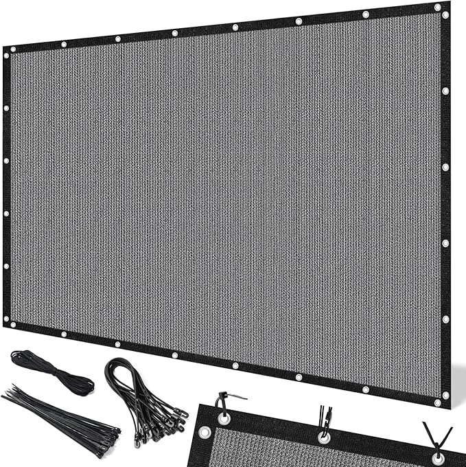 Artpuch 90% Sun Shade Cloth, 10 x 14 FT Pergola Shade Cover Canopy with Grommets, Sun Screen Fabric Tarp for Patio, Outdoor, Garden, Backyard, Light Grey