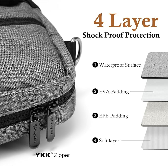 bagasin 17 17.3 inch Laptop Computer PC Shoulder Bag Carrying Case, Water-Repellent Fabric Briefcase, Lightweight Toploader, Business Casual or School