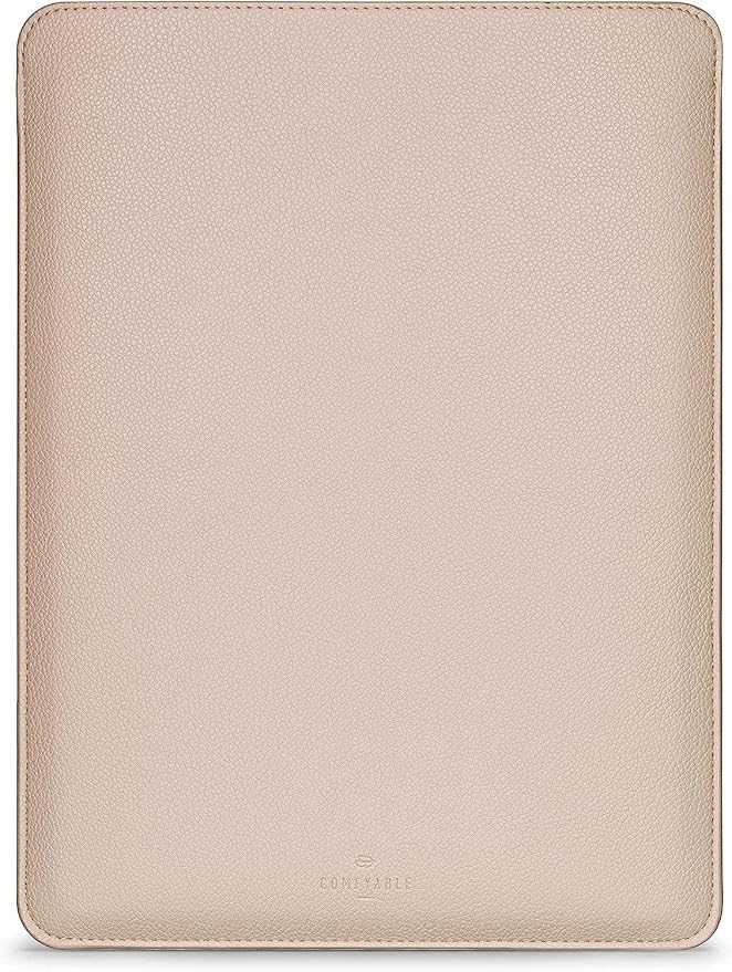 Comfyable Laptop Sleeve 15 Inch Precisely Compatible with MacBook Air 15" M5 M4 M3 M2 2026, Faux Leather Cover Case, Sand