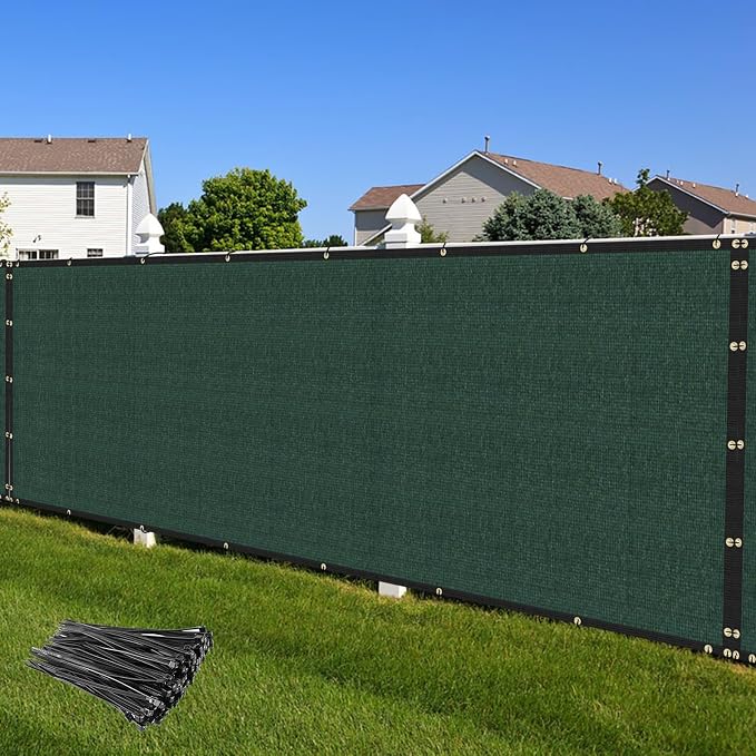 Privacy Fence Screen 6' x 125' Fencing Cover Heavy Duty Mesh Windscreen Cloth for Outdoor Garden Patio Backyard Chain Link Fence Green