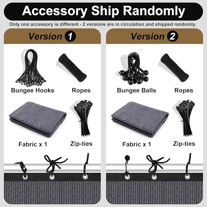 Artpuch 90% Sun Shade Cloth, 10 x 10 FT Pergola Shade Cover Canopy with Grommets, Sun Screen Fabric Tarp for Patio, Outdoor, Garden, Backyard, Dark Grey
