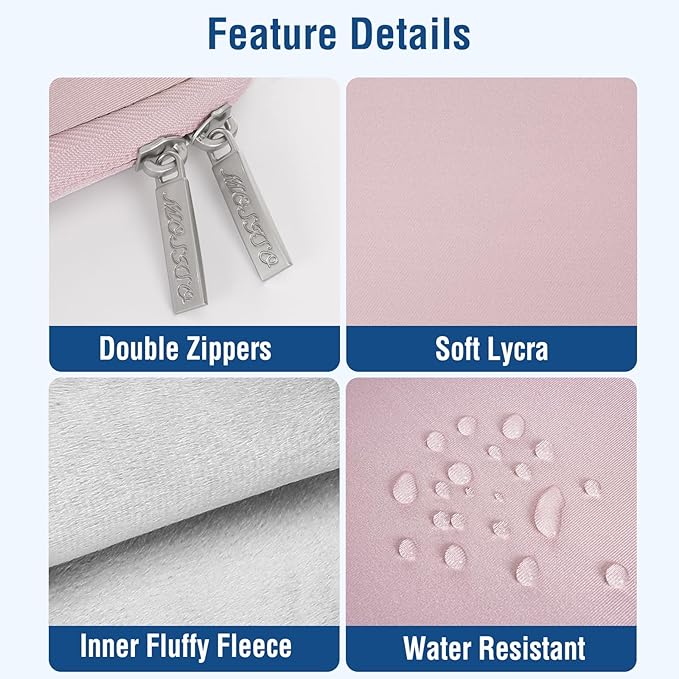 MOSISO Laptop Case 13 inch, 13 inch Laptop Sleeve Bag Compatible with MacBook Neo/Air M5 M4 M3 M2 M1 2026-2018 / Pro M2 M1 2026-2016, Neoprene Computer Sleeve Bag with Small Case, Baby Pink