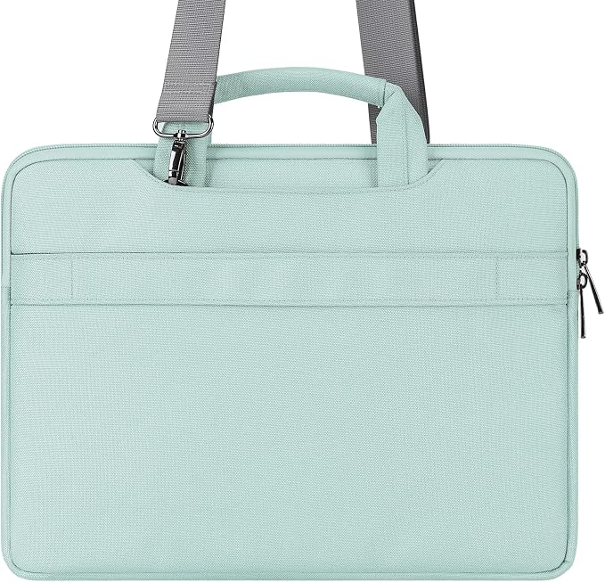 DOMISO 14 inch Laptop Messenger Shoulder Bag Tote Bag for Women for Men,Business Travel Work Computer Bag Chromebook Case Briefcase,Compatible with 15 inch MacBook Air/Pro,14 inch HP Dell, Mint Green