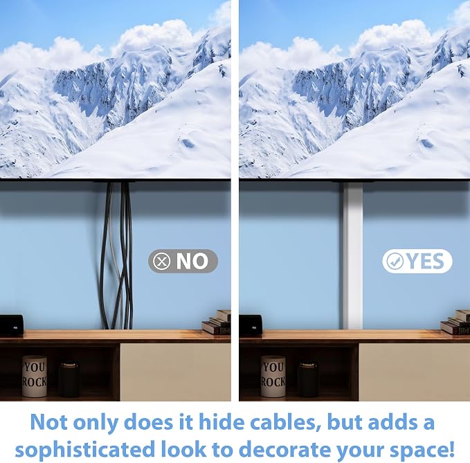 ZhiYo Cord Covers for Wires on Wall 32in(2xL16in), Wire Covers for Cords, X-Large TV Cord Hider Wire Hider for Cords, Cable Hider for Wall Mount TV, Cable Cover Wall Cable Raceway White W1.5in H0.7in
