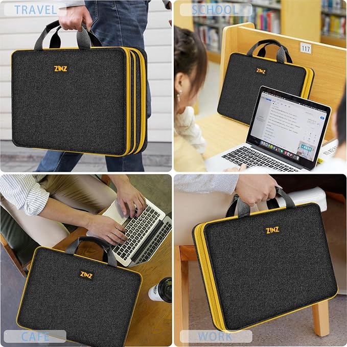 ZINZ Expandable Laptop Case 15.6 Inch Sleeve, Protective Carrying Case Compatible with MacBook Neo 16", MacBook Pro 16"/15.4", Dell XPS 16" and Most 15" 15.6" 16" Notebook，B01YL01