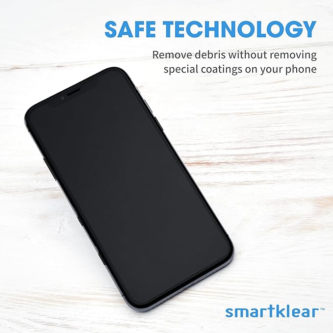 SmartKlear Smart Phone Screen Cleaner - Compatible with iPhones, Androids, and More - Cleaner with Carbon Microfiber Tech-Black-1 Count (Pack of 1)