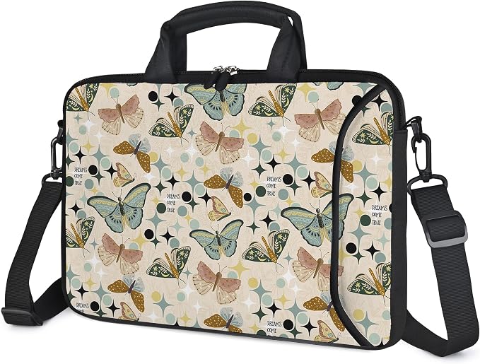 RICHEN 17 inch Laptop Shoulder Bag Carrying Case with Handle Fits 15.6/16/17/17.3/17.4 inch Laptop Notebook (Butterflies Wishes, 16-17.3 inch)