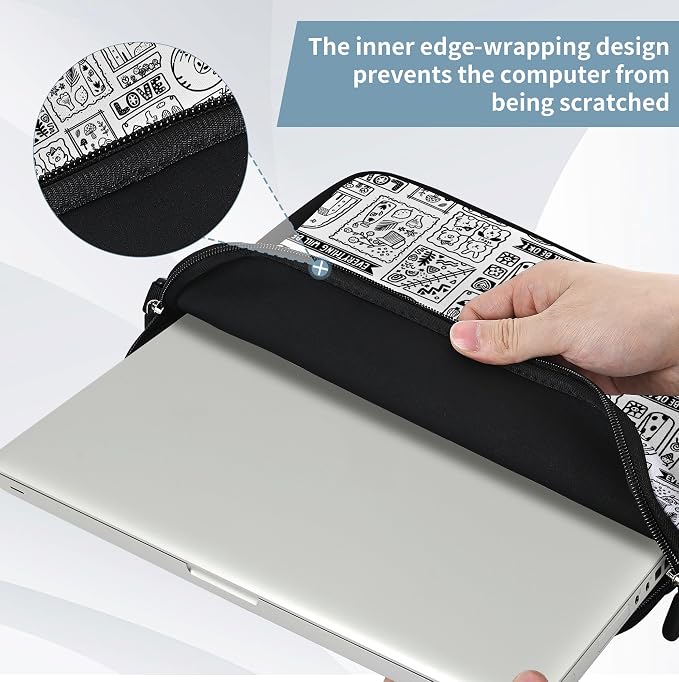 RICHEN 17 inch Laptop Shoulder Bag Carrying Case with Handle Fits 15.6/16/17/17.3/17.4 inch Laptop Notebook (Animal Cartoon, 16-17.3 inch)