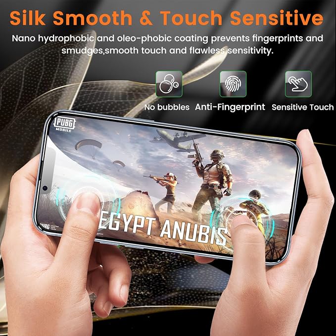 Lesakit 3+3 Pack Privacy Screen Protector for iPhone 14 6.1-Inch with 3 Pack Camera Lens Protector, Anti Spy Tempered Glass Film 9H Hardness Bubble Free Case Friendly