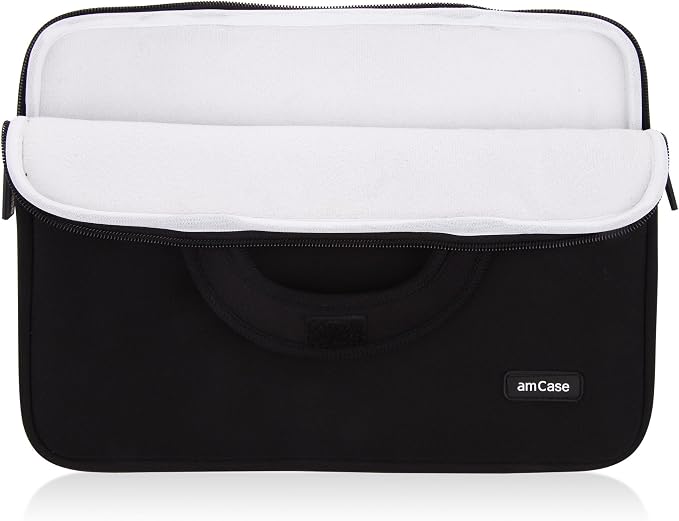 amCase Chromebook Case-11.6 to 12 inch Neoprene Travel Sleeve with Handle-Black