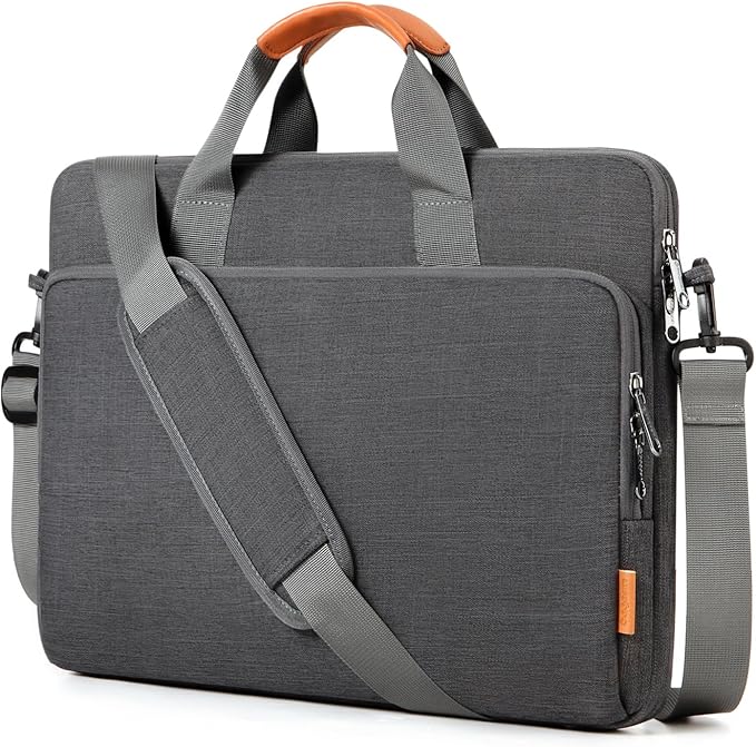 bagasin 17 17.3 18 inch Laptop Computer PC Shoulder Bag Carrying Case, Water-Repellent Fabric Briefcase, Lightweight Toploader, Business Casual or School