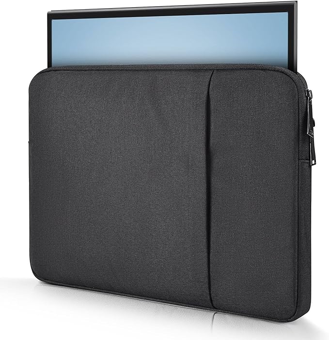 Portable Monitor Case 15.6 16.1 Inch, Carrying Sleeve for Most 15.6-16.1 Inch Portable Monitor with Front Pocket, 15"x10.8" Black