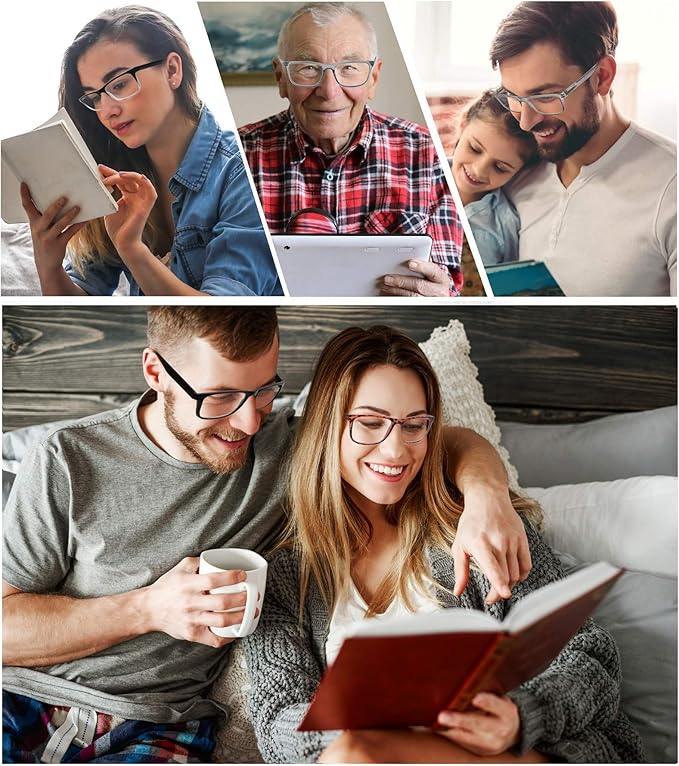 Blue Light Blocking Reading Glasses Men Large Wide Oversized Square Computer Readers Glasses for Big Head/Large Face