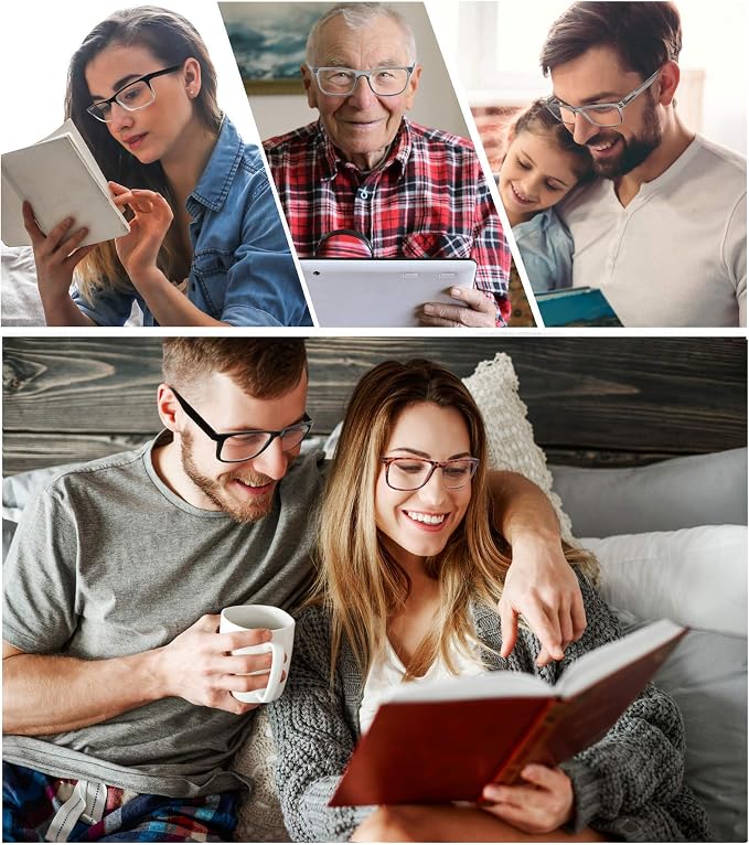 Blue Light Blocking Reading Glasses Men Large Wide Oversized Square Computer Readers Glasses for Big Head/Large Face
