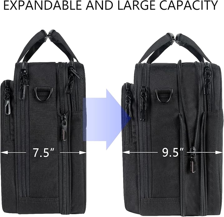 VANKEAN Laptop Briefcase Premium Laptop Case Fits Up to 17.3 Inch Business Shoulder Bag Laptop Expandable Water-Repellent