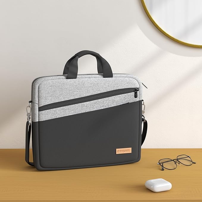 bagasin 17 17.3 inch Laptop Computer PC Shoulder Bag Carrying Case, Water-Repellent Fabric Briefcase, Lightweight Toploader, Business Casual or School
