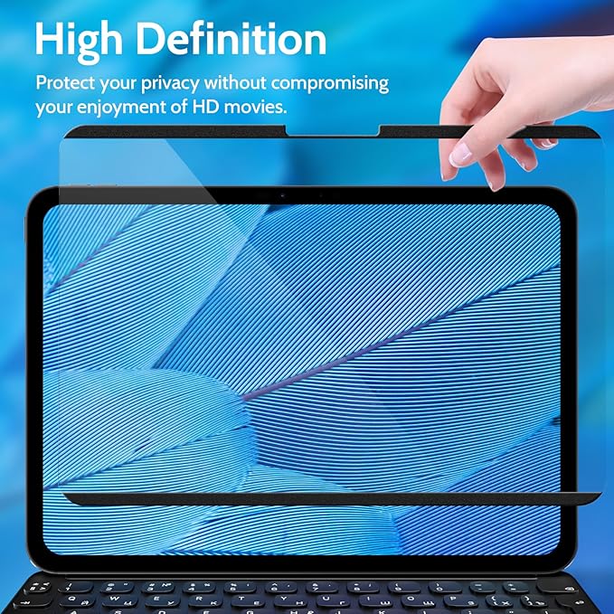 Peslv Magnetic Privacy Screen Protector for iPad Pro 13 Inch M4/M5 [2025/2024 8th/7th Gen], Removable Anti Blue Light Glare Spy Private Filter, High Sensitive Bubble-Free Black Security Screen