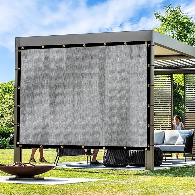 Artpuch Outdoor Pergola Shade Cover 10x20 FT Sun Shade Cloth with Grommets Light Grey 90% UV Protection Canopy Patio Privacy Screen (Customized Available)