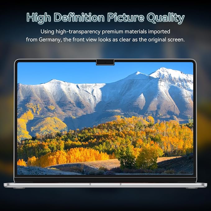 360° Privacy Screen for Macbook Air 13.6/13 Inch (2022-2026, M2, M3, M4, M5), 4 Way Privacy Anti Glare Blue Light Filter Shield Film Anti Spy Laptop Protector for Mac 13.6In Computer