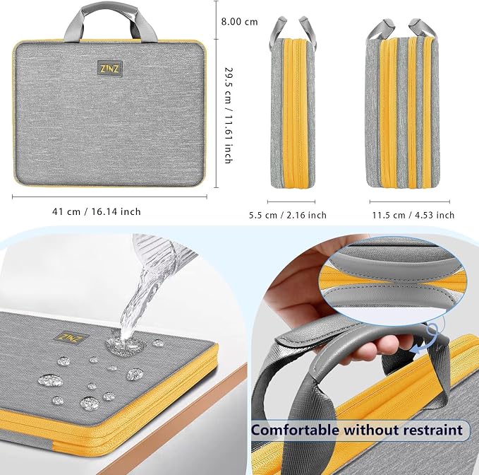 ZINZ Expandable Laptop Case 15.6 Inch Sleeve, Protective Carrying Case Compatible with MacBook Neo 16", MacBook Pro 16"/15.4", Dell XPS 16" and Most 15" 15.6" 16" Notebook，G01YL01